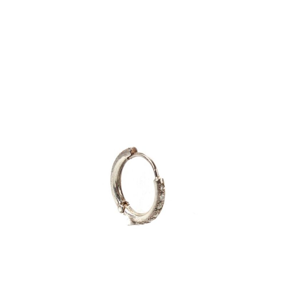 Jasper Womens Sterling Silver Diamond Pave Small Hoop Mono Earring